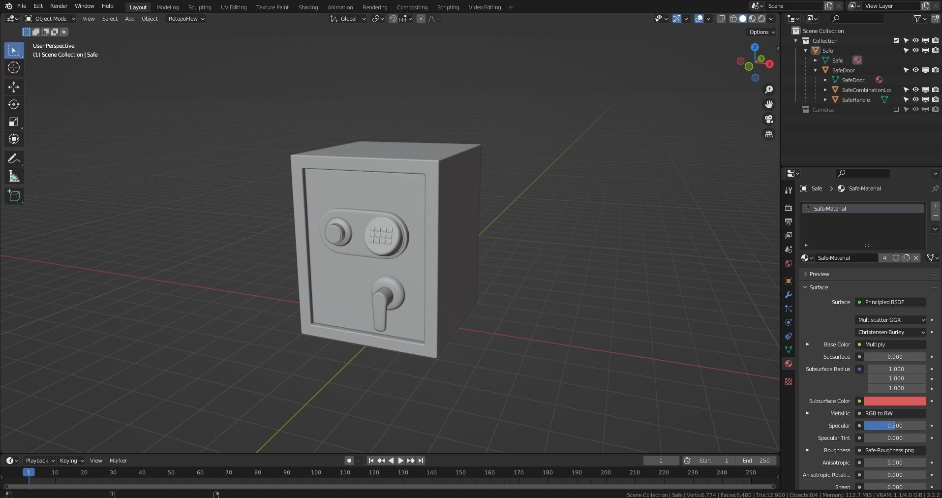 Simple Safe Low-poly 3D model_16