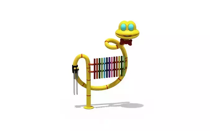 City park kids play percussion musicial playground instruments 3D model