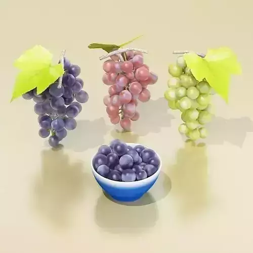Grapes Collection High Detailed 3D model
