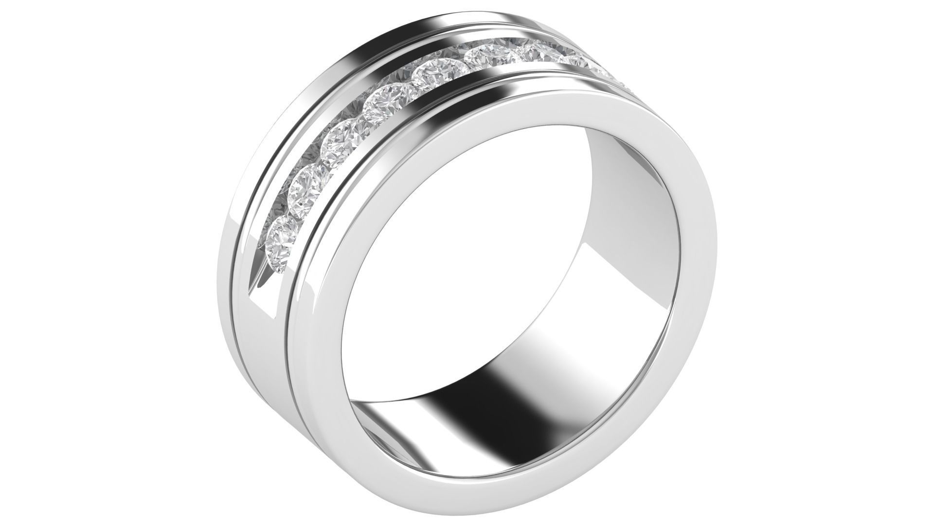 Women Band Ring 3dm STL OBJ FBX Renders Details 3D print model_3