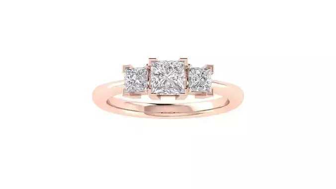 Women Princess Stone Band Ring 3dm STL OBJ FBX Renders Details 3D print model