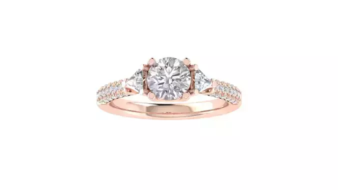 Women Round Stone Ring 3dm STL OBJ FBX Renders Details