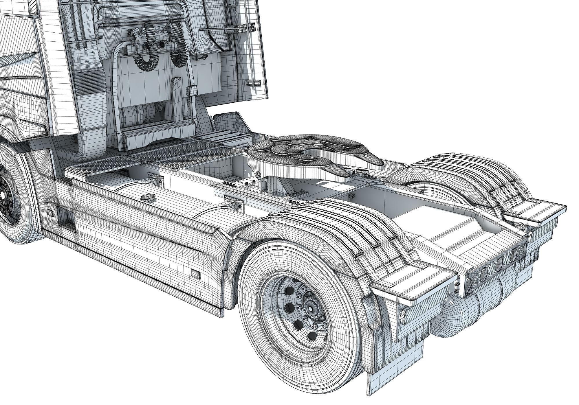 Generic Semi Truck 3D model_20