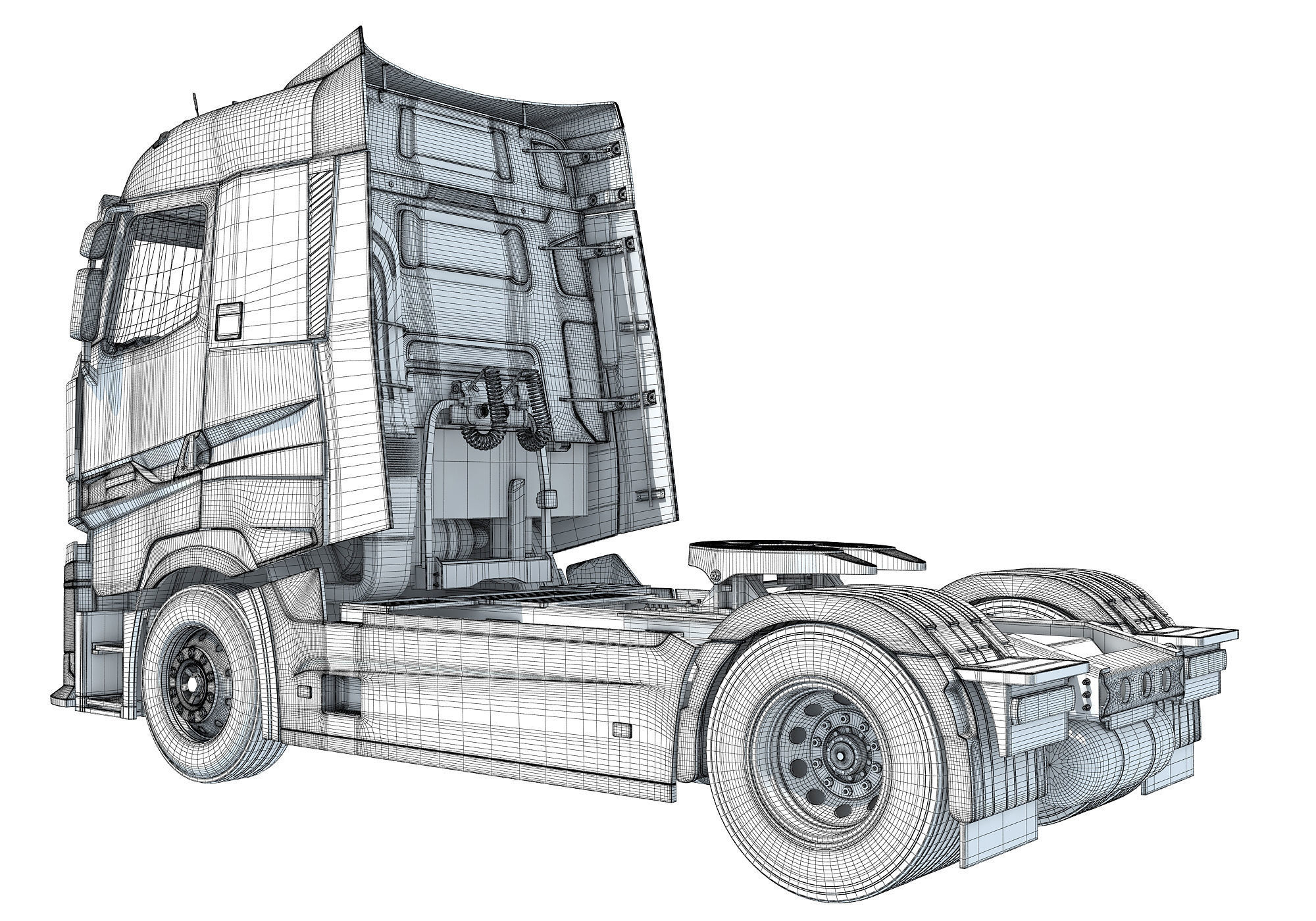 Generic Semi Truck 3D model_17