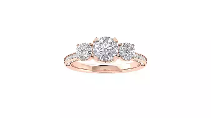 Women Round Stone Ring 3dm STL OBJ FBX Renders Details