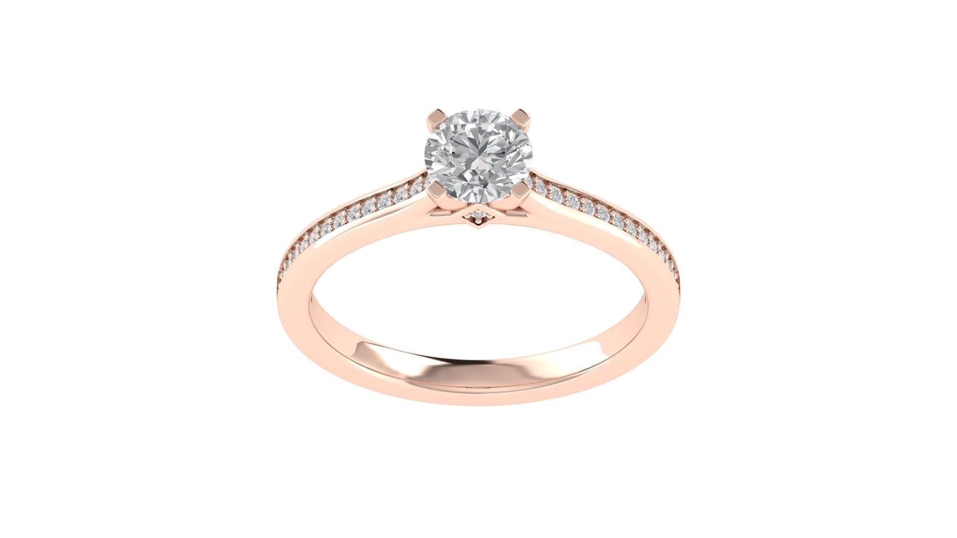 Women Round Stone Ring 3dm STL OBJ FBX Renders Details 3D print model_18