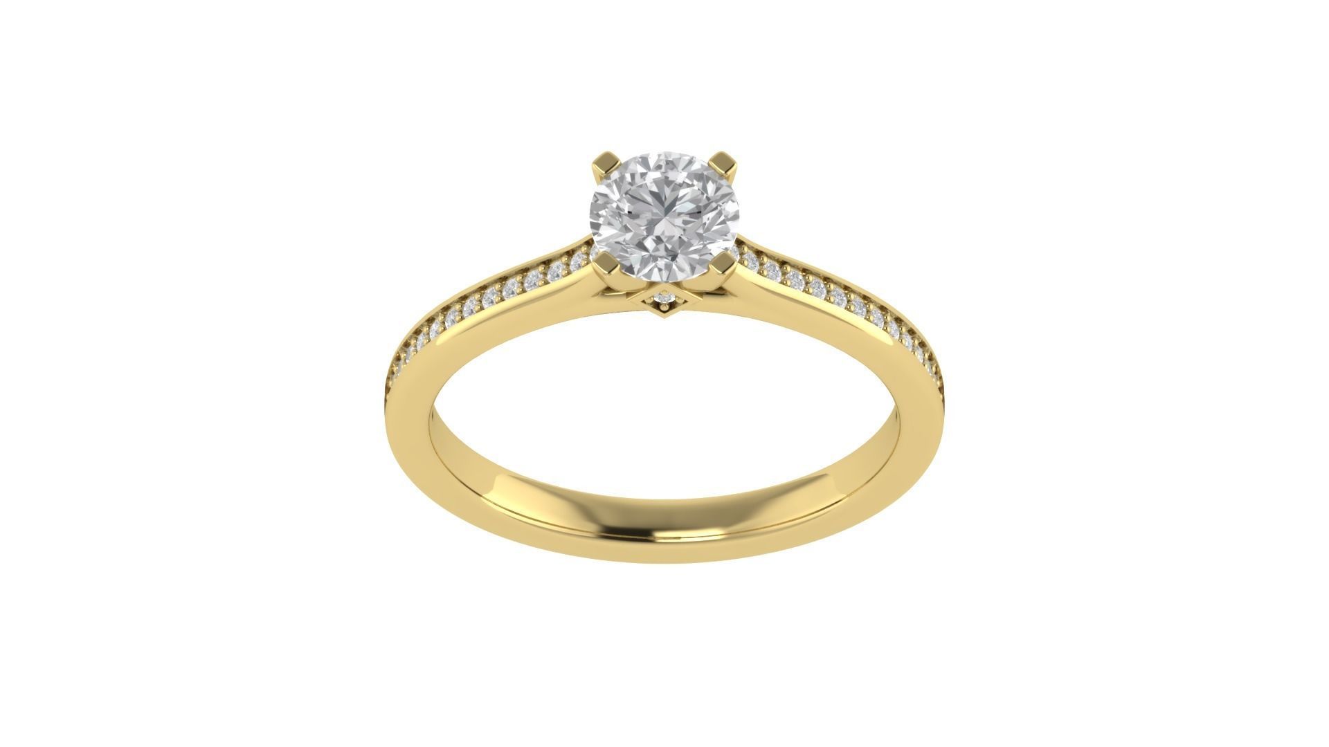 Women Round Stone Ring 3dm STL OBJ FBX Renders Details 3D print model_20