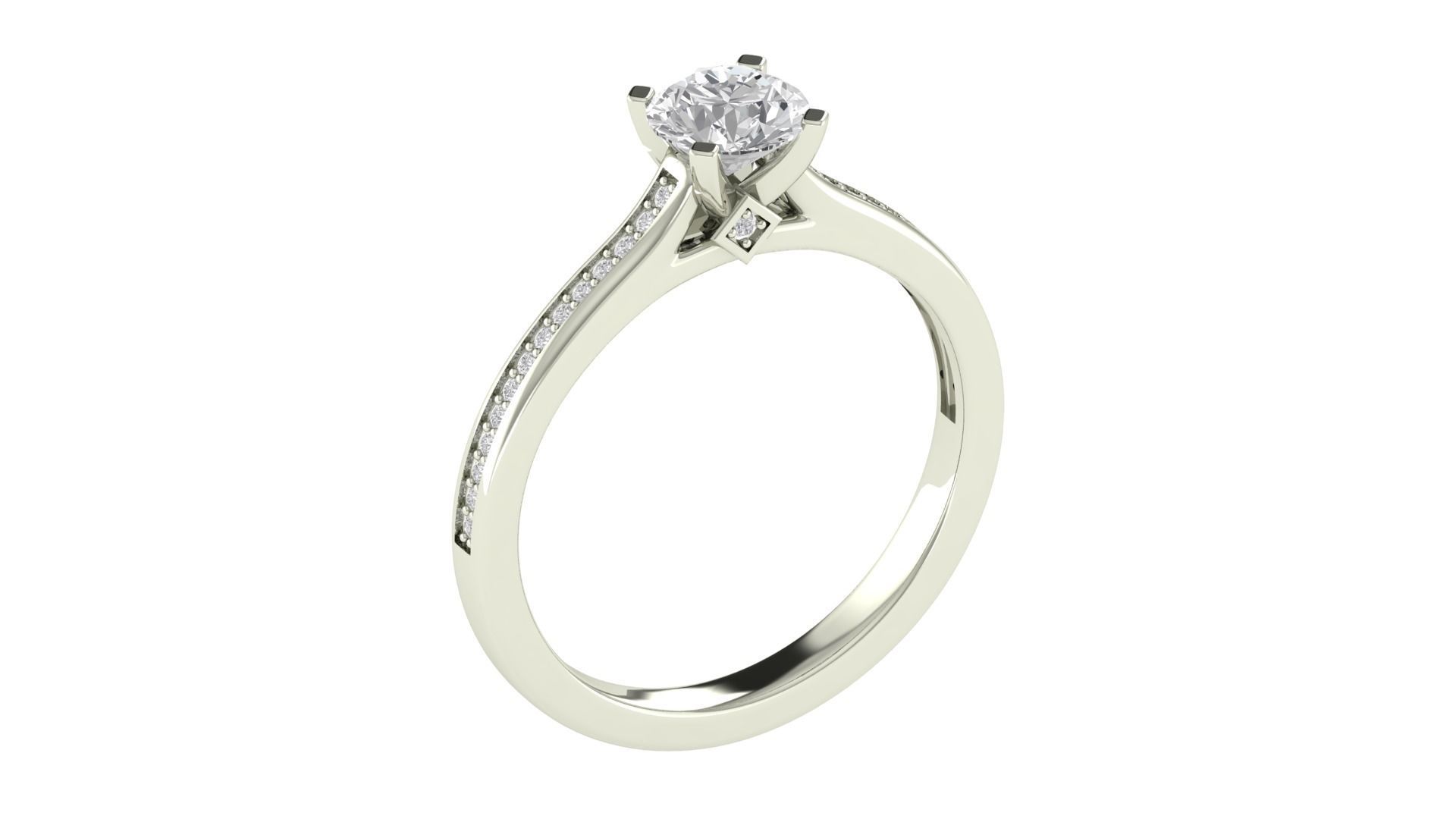 Women Round Stone Ring 3dm STL OBJ FBX Renders Details 3D print model_5