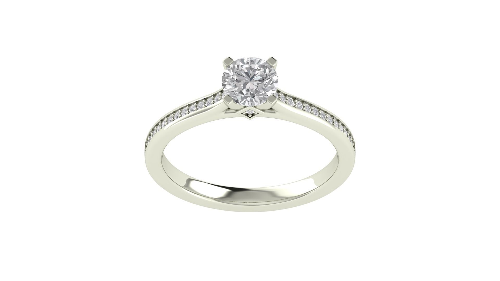 Women Round Stone Ring 3dm STL OBJ FBX Renders Details 3D print model_19