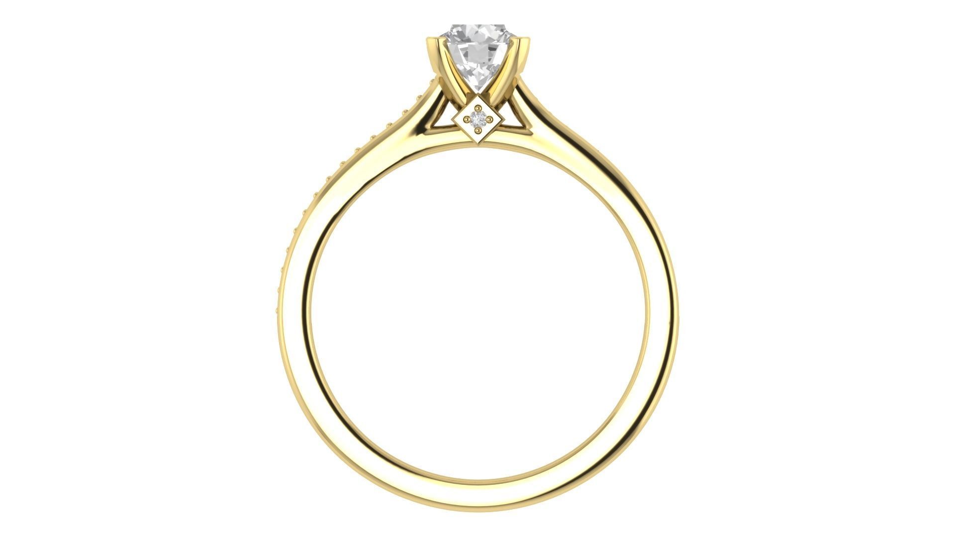 Women Round Stone Ring 3dm STL OBJ FBX Renders Details 3D print model_8