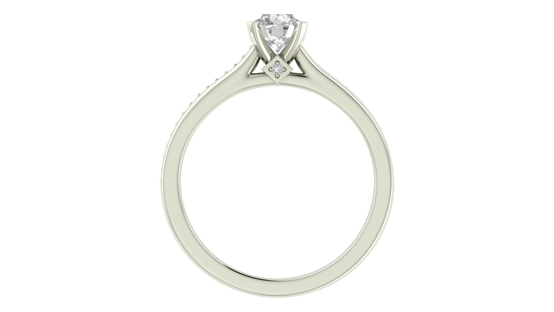 Women Round Stone Ring 3dm STL OBJ FBX Renders Details 3D print model_7