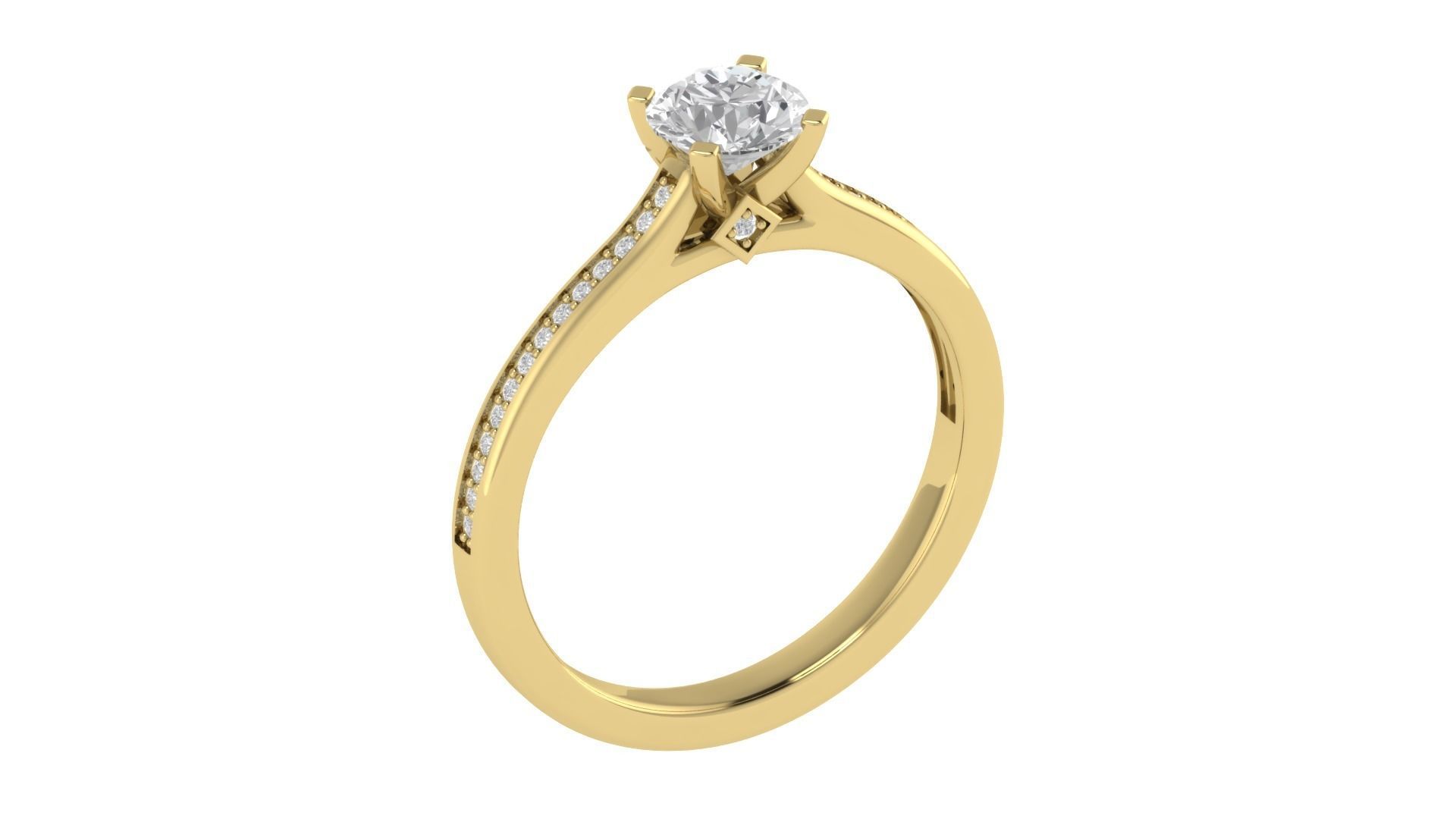 Women Round Stone Ring 3dm STL OBJ FBX Renders Details 3D print model_3