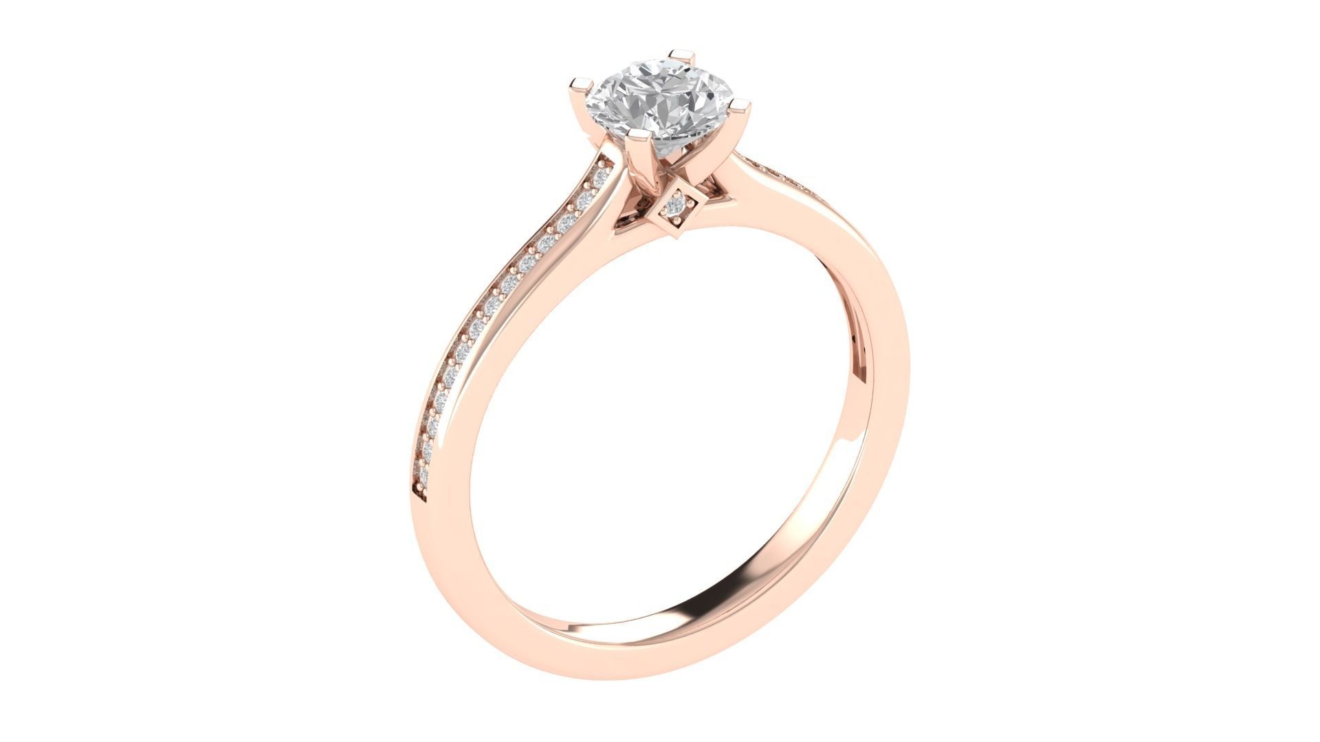 Women Round Stone Ring 3dm STL OBJ FBX Renders Details 3D print model_4