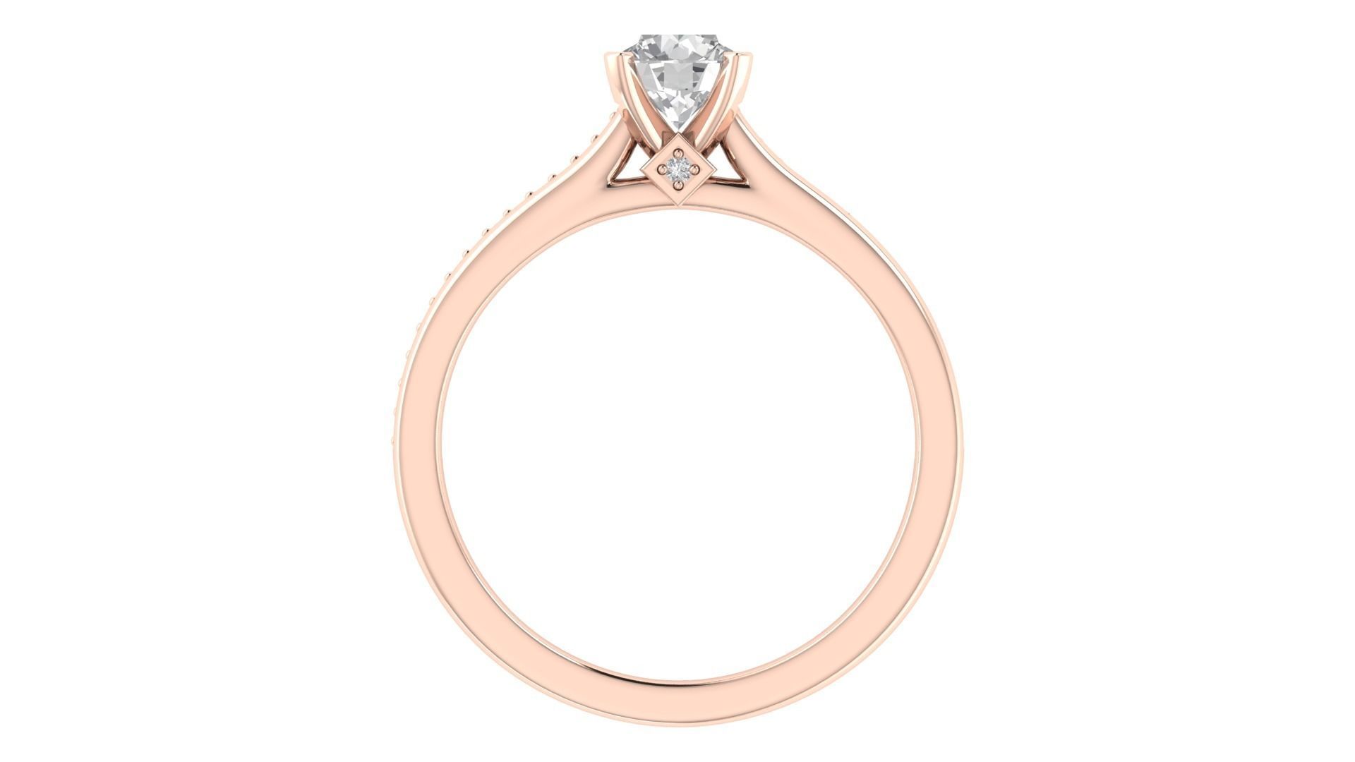 Women Round Stone Ring 3dm STL OBJ FBX Renders Details 3D print model_6