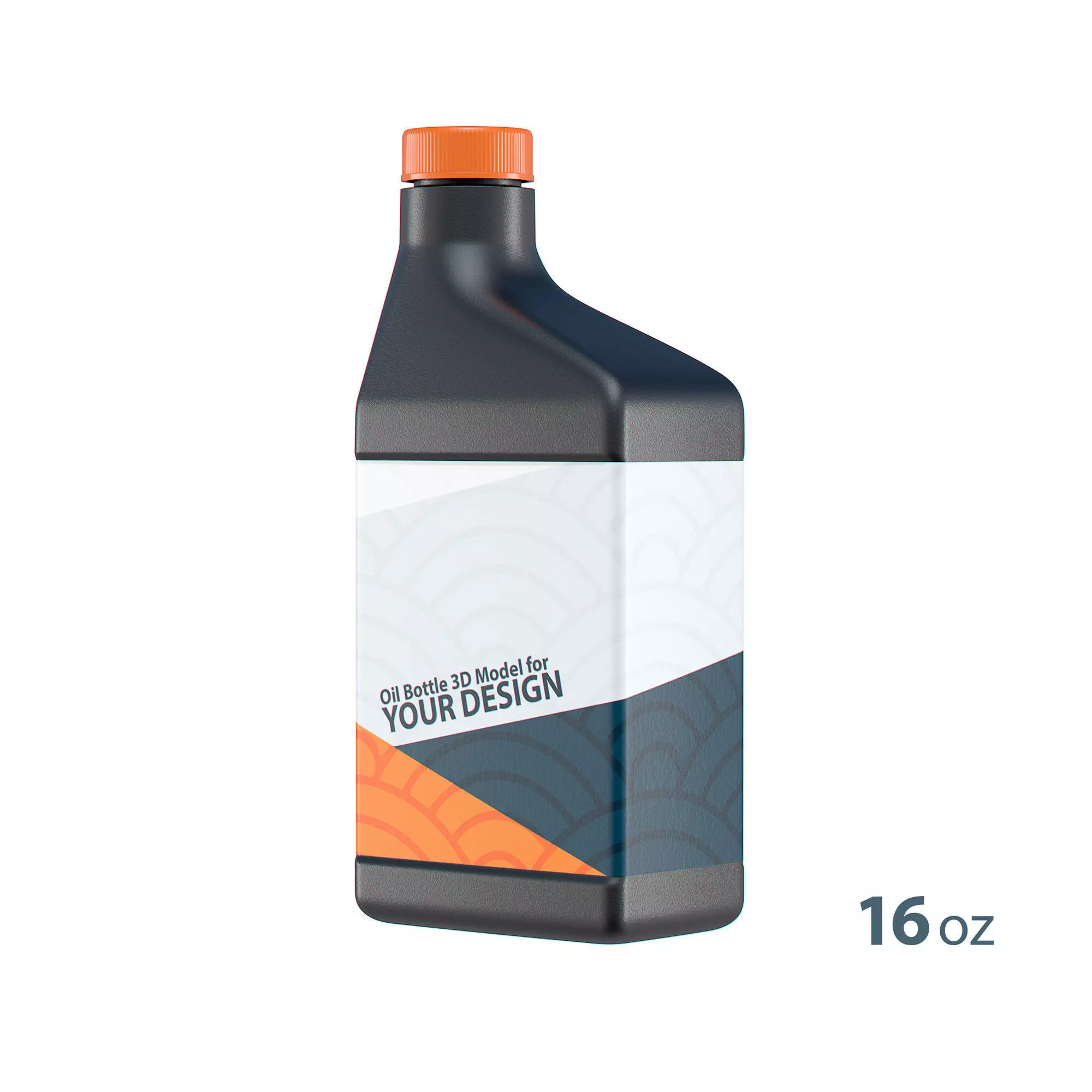 Motor Oil Bottle 16 oz 3D model_0
