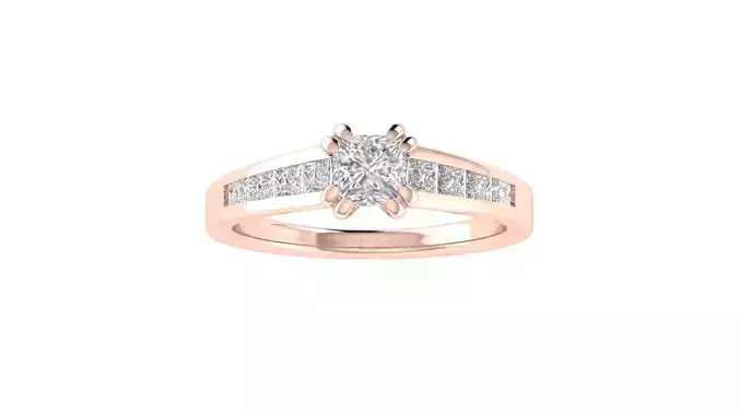 Women Round Stone Ring 3dm STL OBJ FBX Renders Details