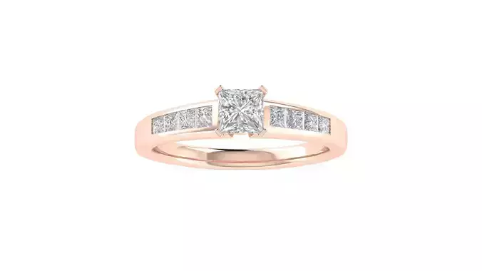 Women Princess Stone Ring 3dm STL OBJ FBX Renders Details