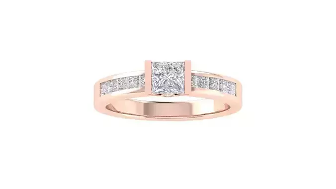 Women Engagement Princess Stone Ring 3dm STL OBJ Render Details