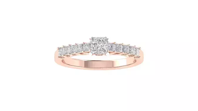 Women Engagement Princess Stone Ring 3dm STL OBJ Renders Details