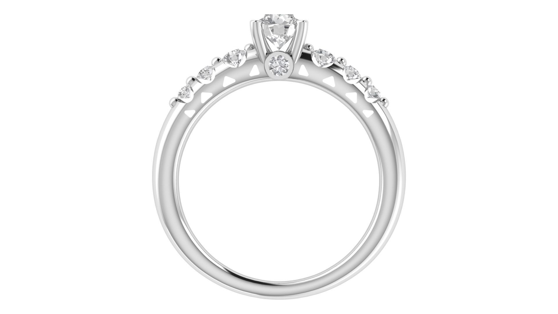 Women Engagement Round Stone Ring 3dm STL OBJ Renders Details 3D print model_6