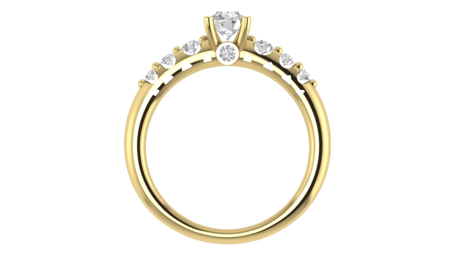 Women Engagement Round Stone Ring 3dm STL OBJ Renders Details 3D print model_8