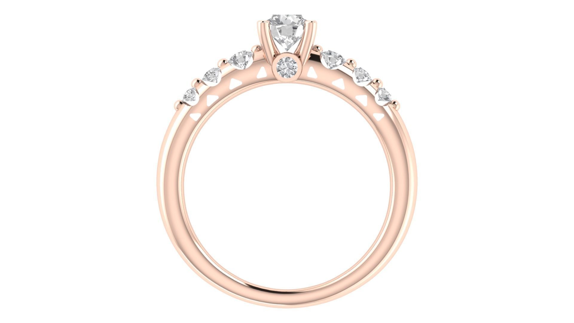 Women Engagement Round Stone Ring 3dm STL OBJ Renders Details 3D print model_7