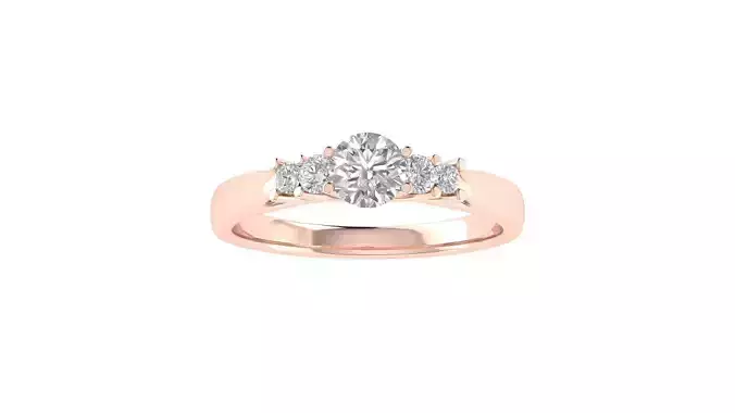 Women Engagement Round Stone Ring 3dm STL OBJ Renders Details