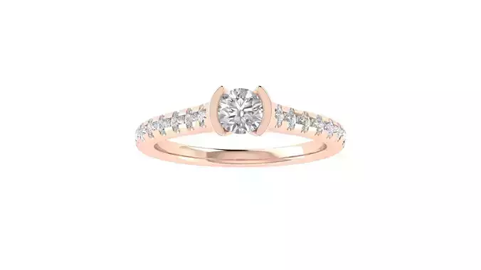 Women Engagement Round Stone Ring 3dm STL OBJ Renders Details 3D print model
