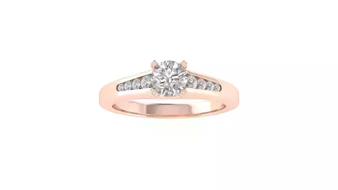 Women Engagement Round Stone Ring 3dm STL OBJ Renders Details 3D print model
