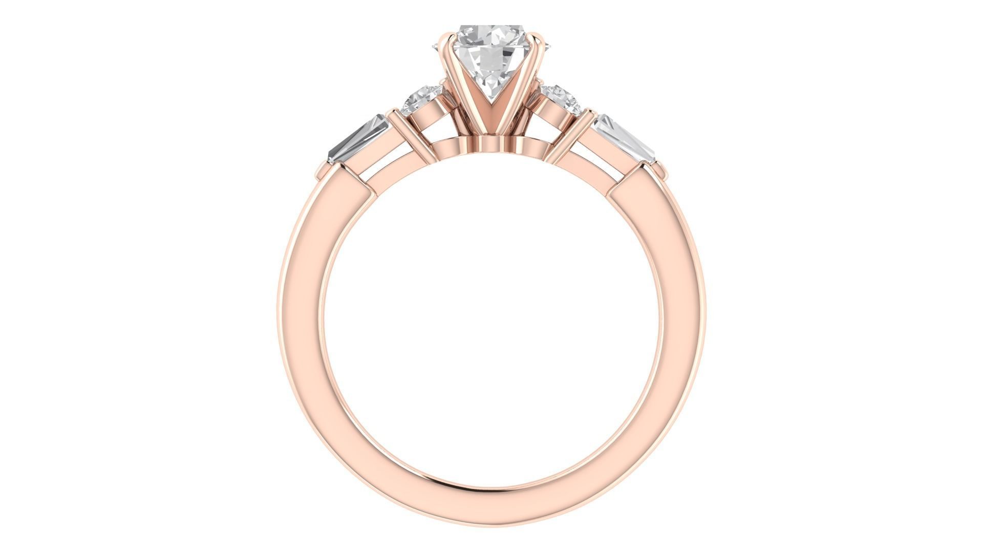 Women Engagement Round Stone Ring 3dm STL OBJ Renders Details 3D print model_6