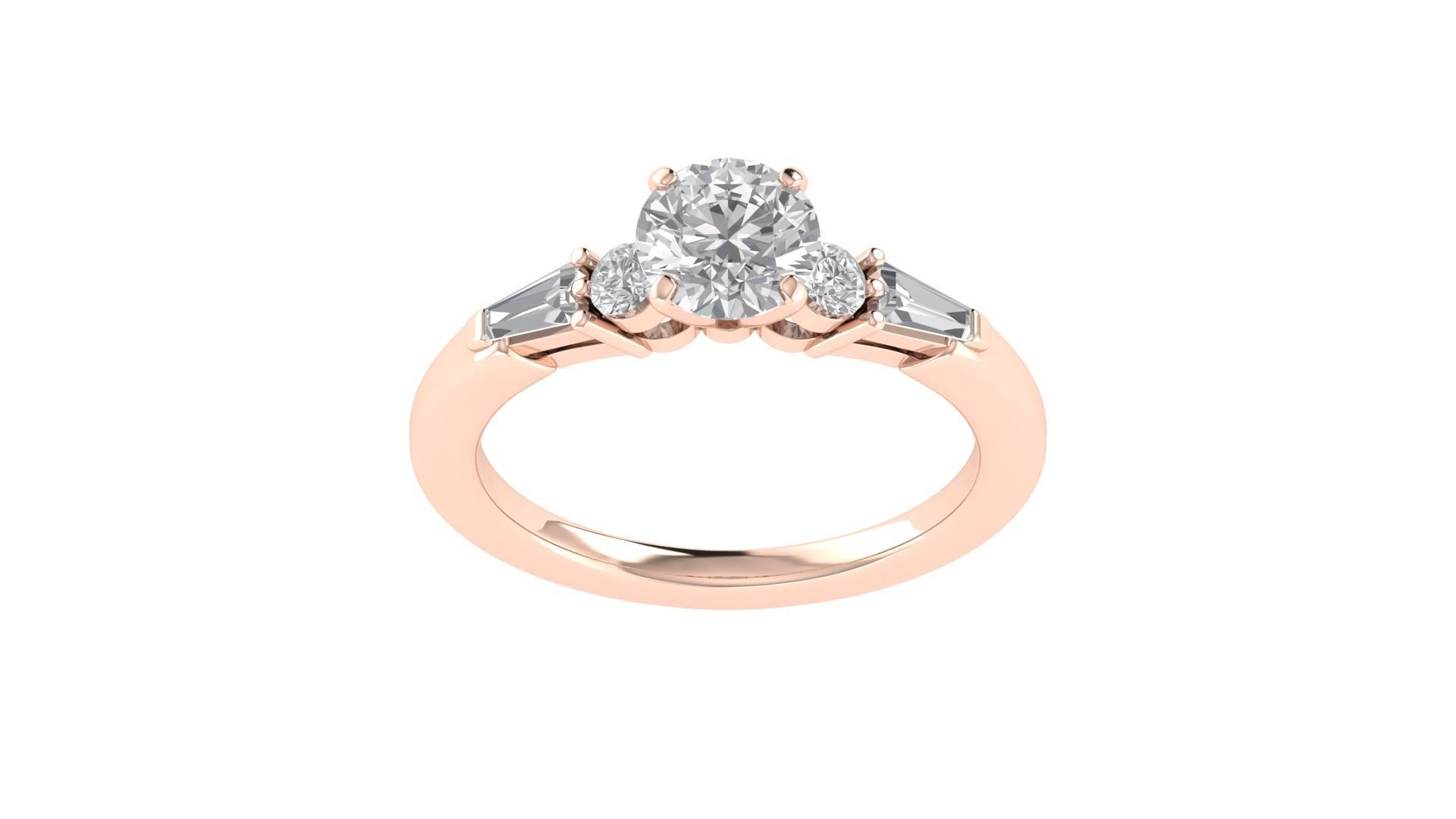 Women Engagement Round Stone Ring 3dm STL OBJ Renders Details 3D print model_18