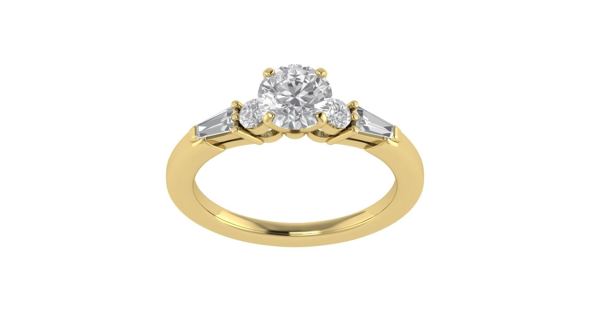 Women Engagement Round Stone Ring 3dm STL OBJ Renders Details 3D print model_19