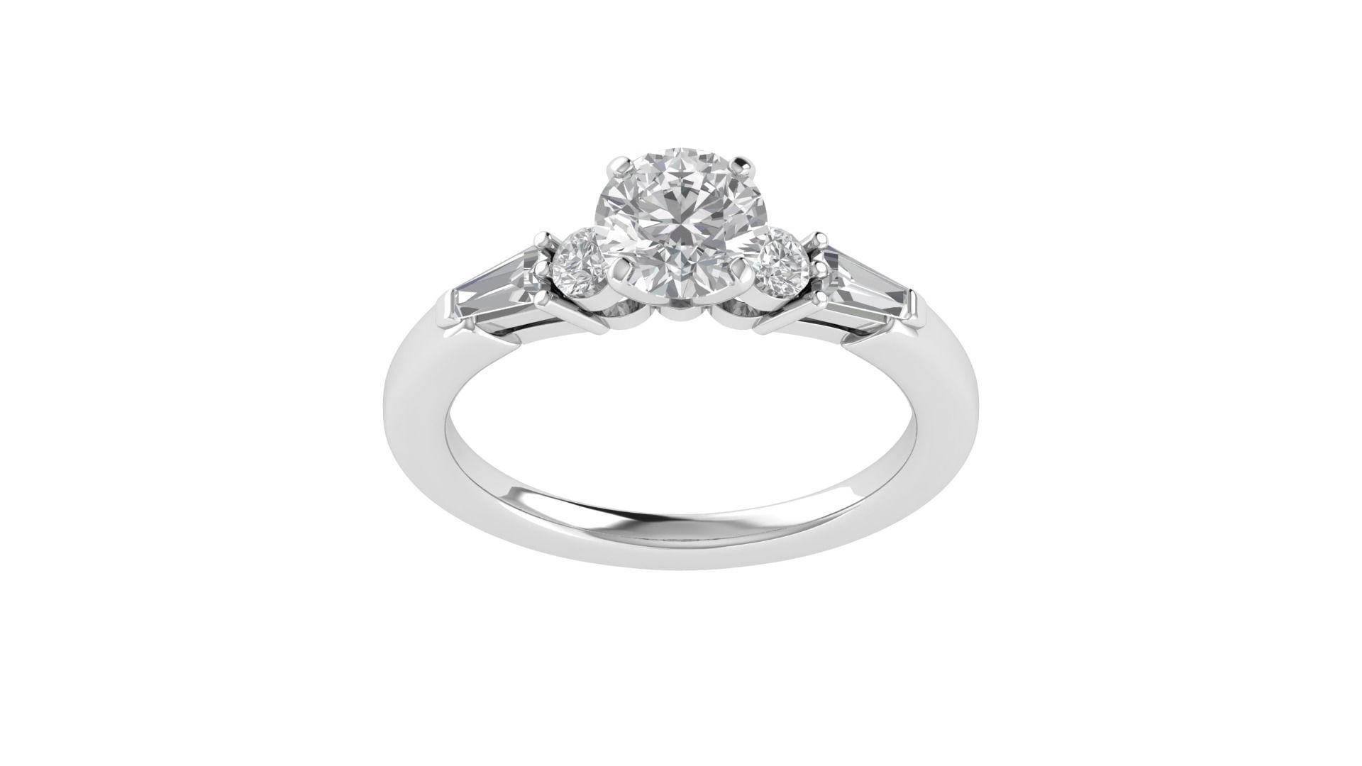 Women Engagement Round Stone Ring 3dm STL OBJ Renders Details 3D print model_20