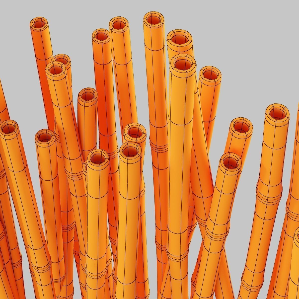 Bamboo low decor small pebble n4 3D model_17