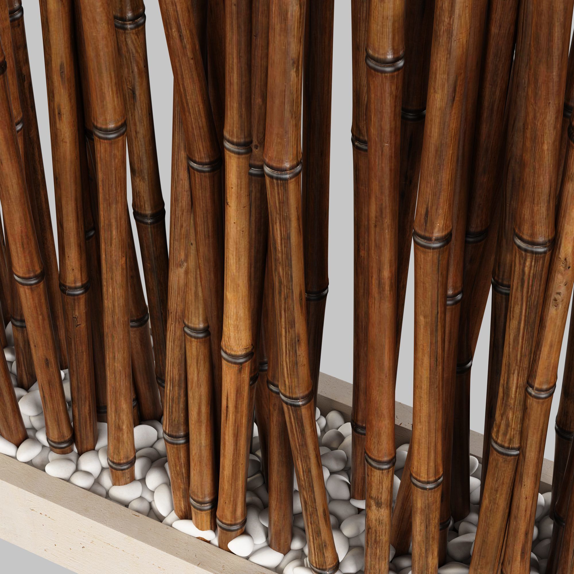 Bamboo low decor small pebble n4 3D model_3