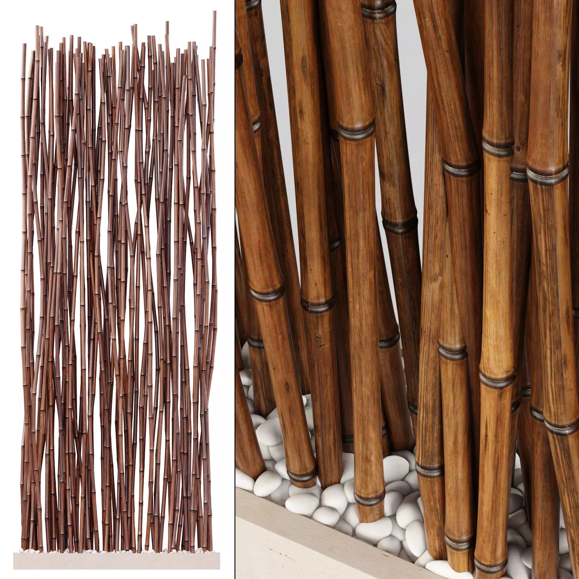 Bamboo low decor small pebble n4 3D model_0