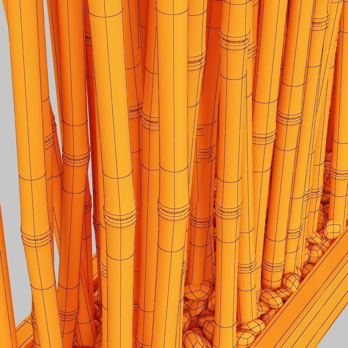 Bamboo low decor small pebble n4 3D model_10