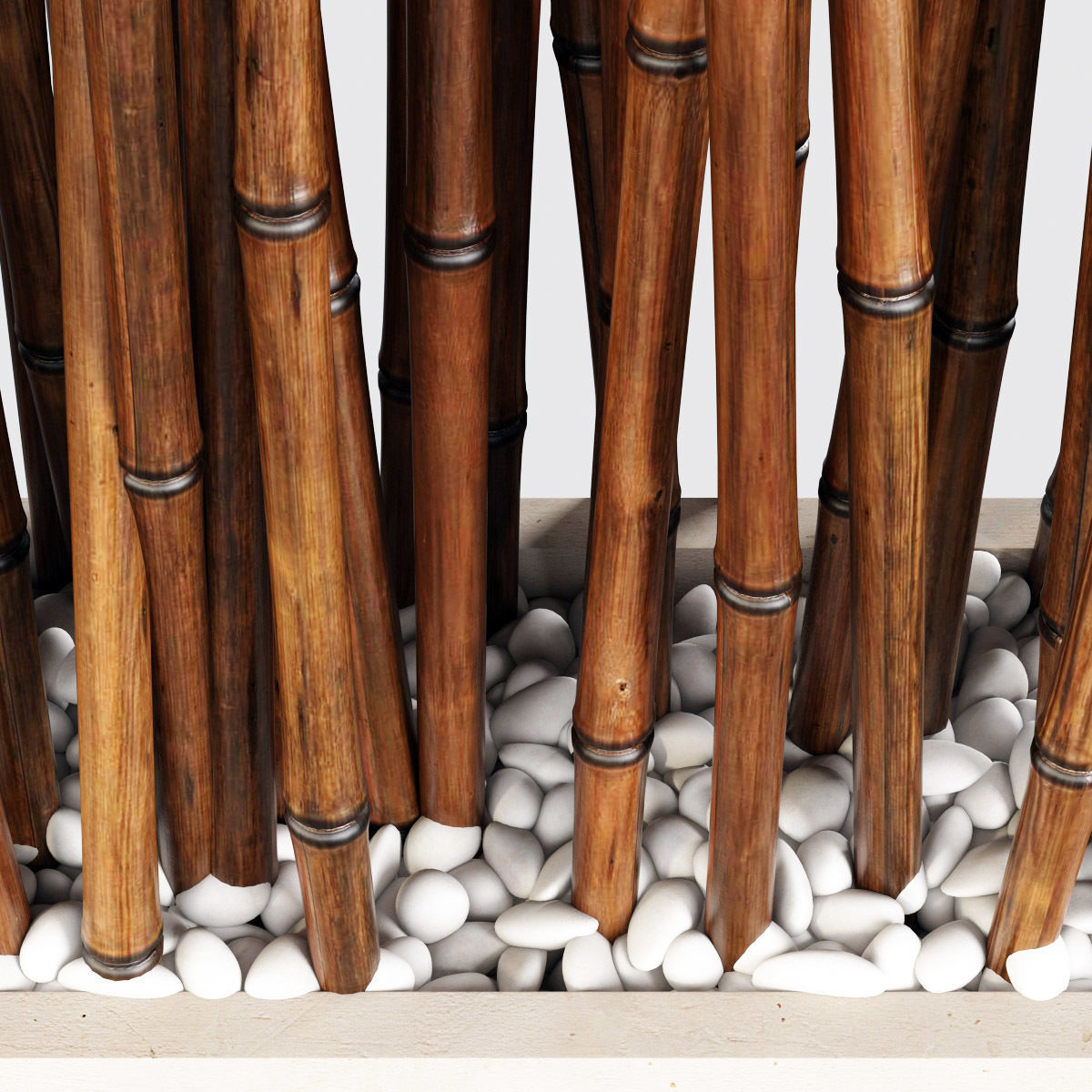 Bamboo low decor small pebble n4 3D model_5