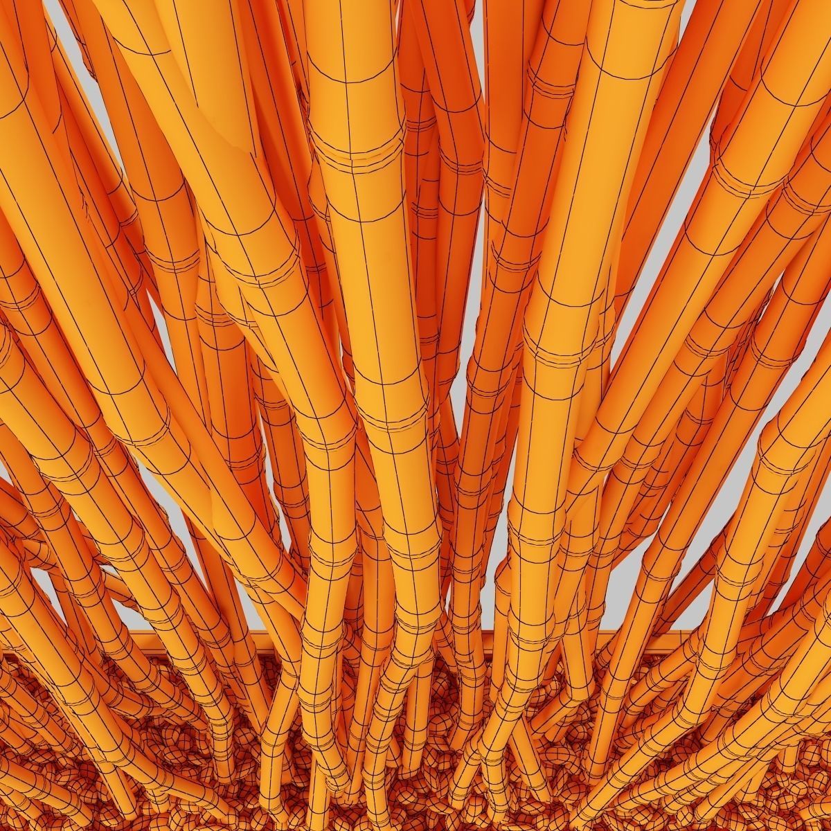 Bamboo low decor small pebble n4 3D model_12