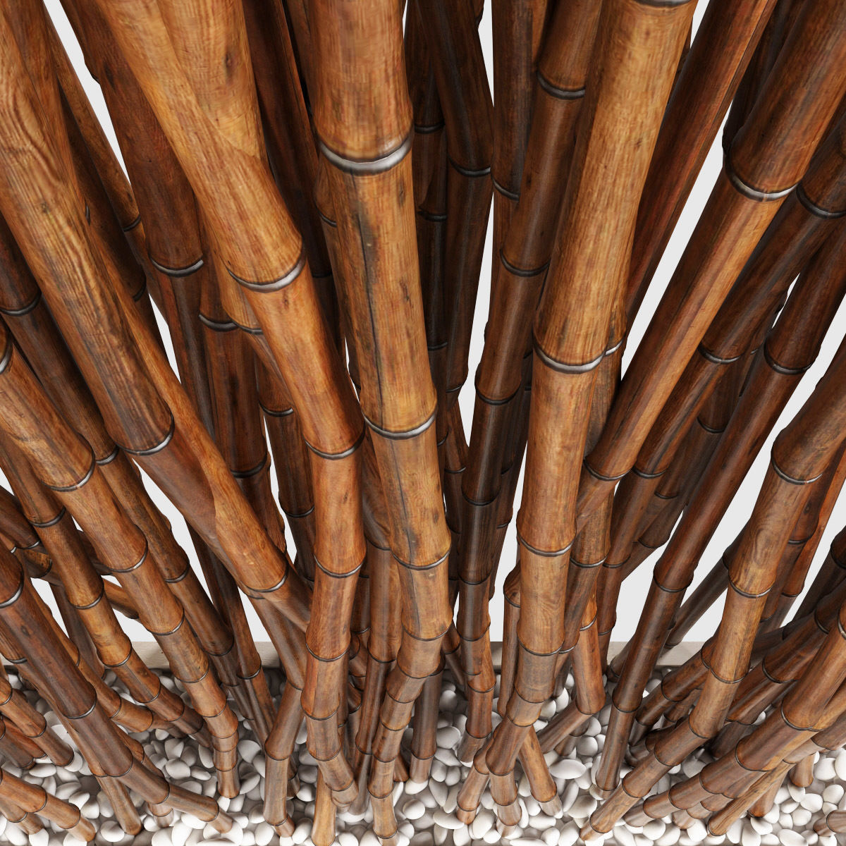 Bamboo low decor small pebble n4 3D model_8