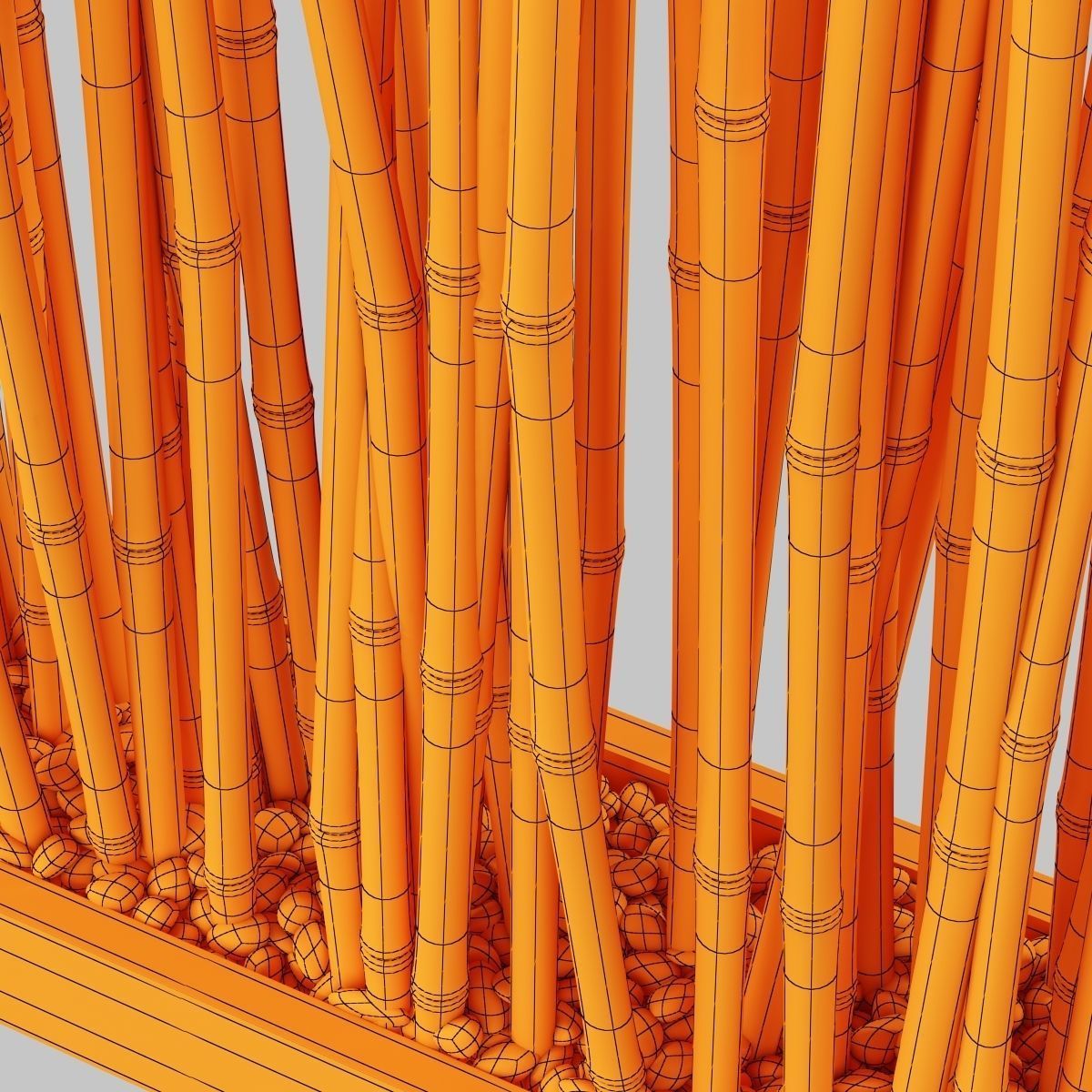 Bamboo low decor small pebble n4 3D model_15