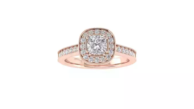 Women Engagement Square Hole Ring 3dm STL OBJ FBX Render Details