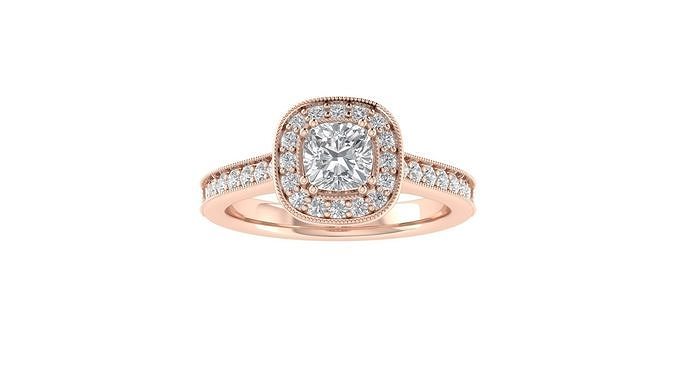 Women Engagement Square Hole Ring 3dm STL OBJ FBX Render Details 3D print model
