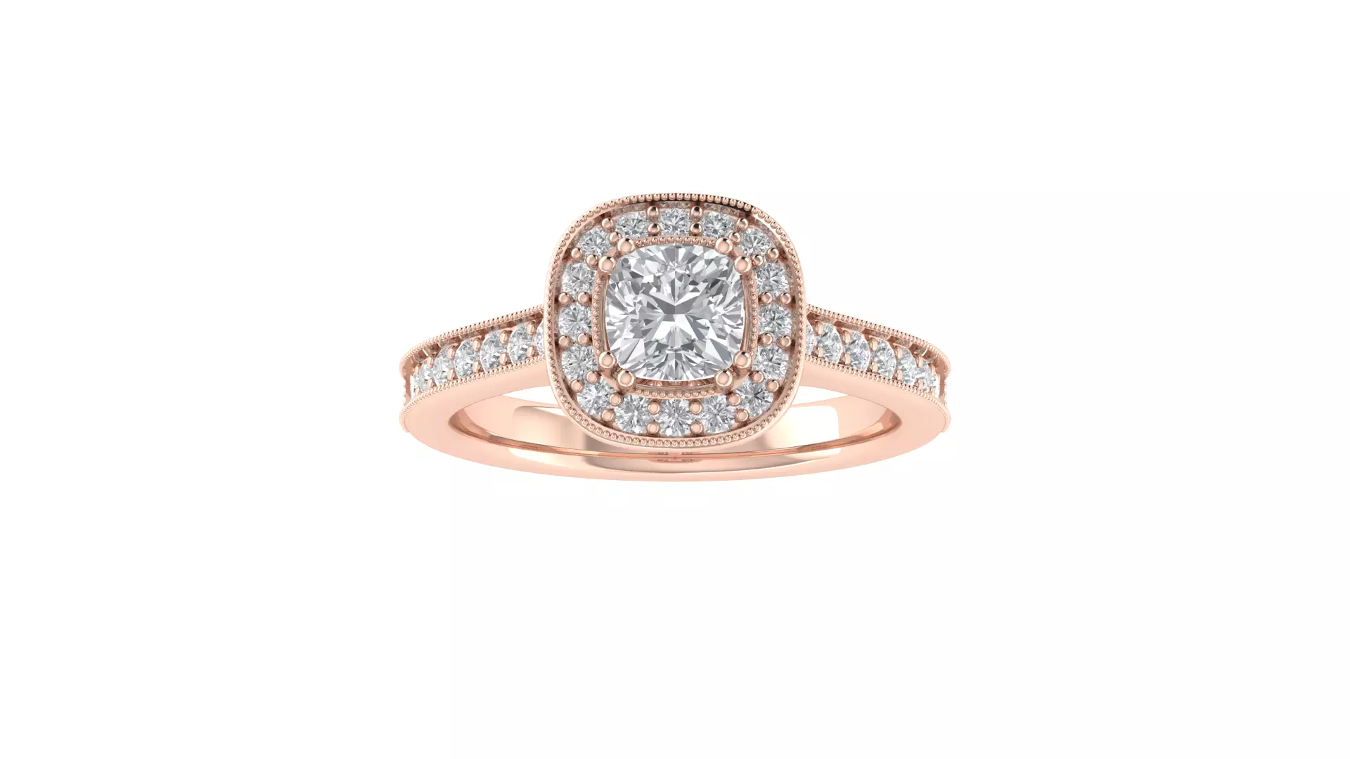 Women Engagement Square Hole Ring 3dm STL OBJ FBX Render Details 3D print model