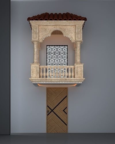 Balcony Door Window Low-poly 3D model