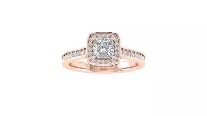 Women Engagement Square Hole Ring 3dm STL OBJ FBX Render Details