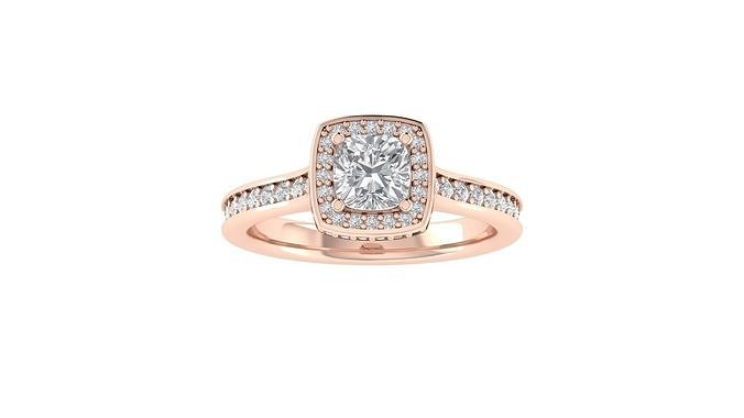 Women Engagement Square Hole Ring 3dm STL OBJ FBX Render Details 3D print model