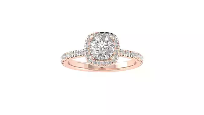 Women Engagement Square Hole Ring 3dm STL OBJ FBX Render Details