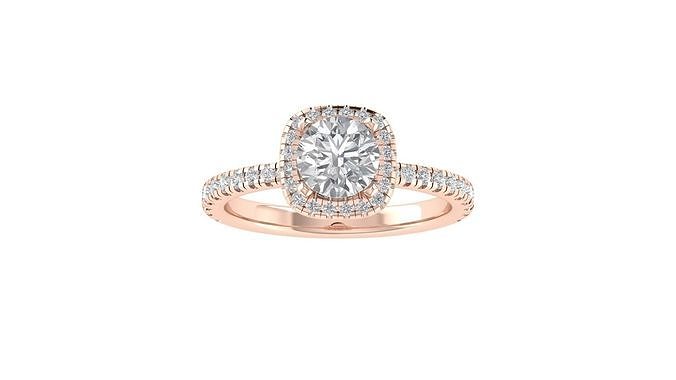 Women Engagement Square Hole Ring 3dm STL OBJ FBX Render Details 3D print model