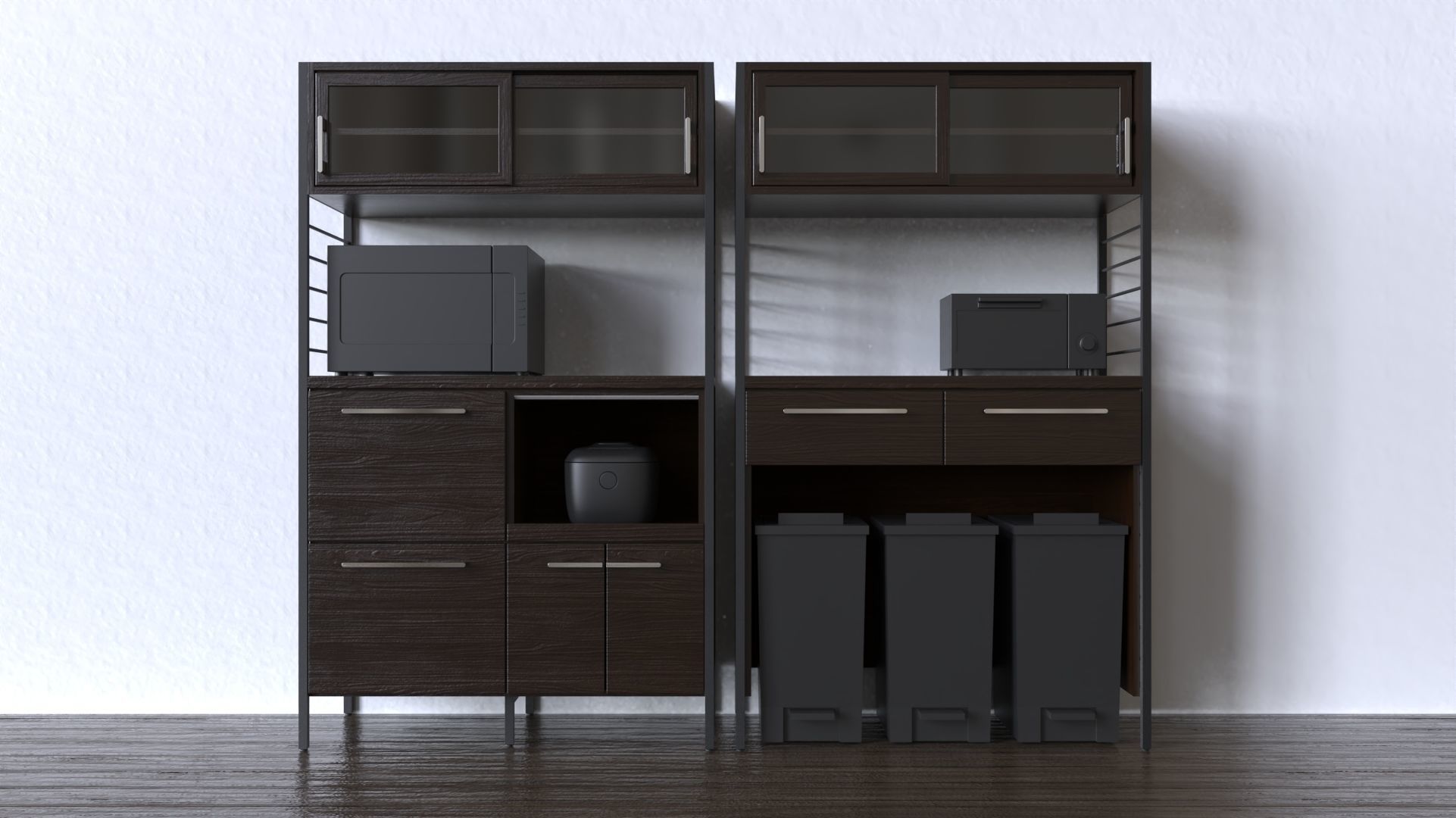 2 types of kitchen storage shelves 3D model_3